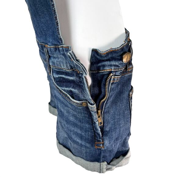 Distressed Blue Jean Shortalls Overalls Shorts Women's 5 Country Cowgirl READ - Picture 10 of 15